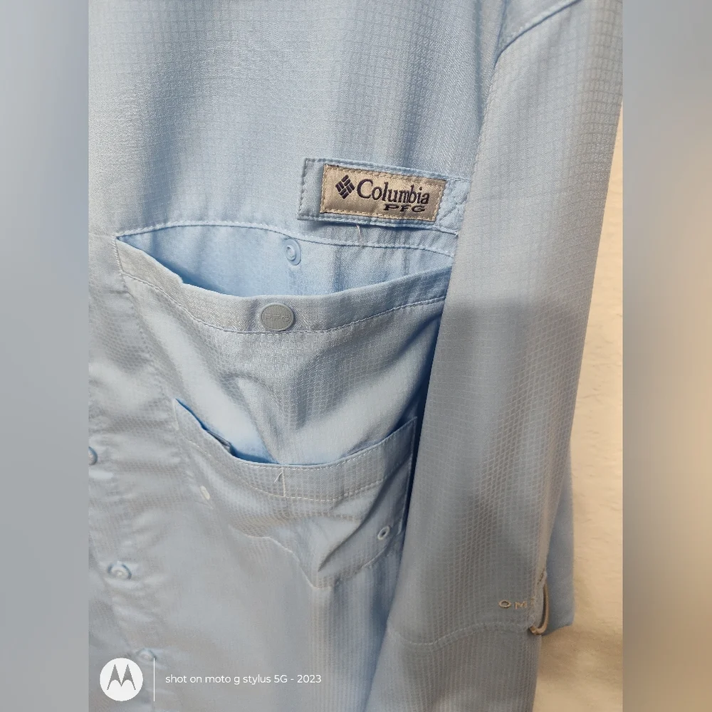 COLUMBIA Men's Tamiami Long Sleeve XXL Blue Fishing Shirt - Picture 5 of 9